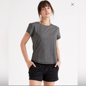 Quince Flowknit Breeze Tee in Charcoal